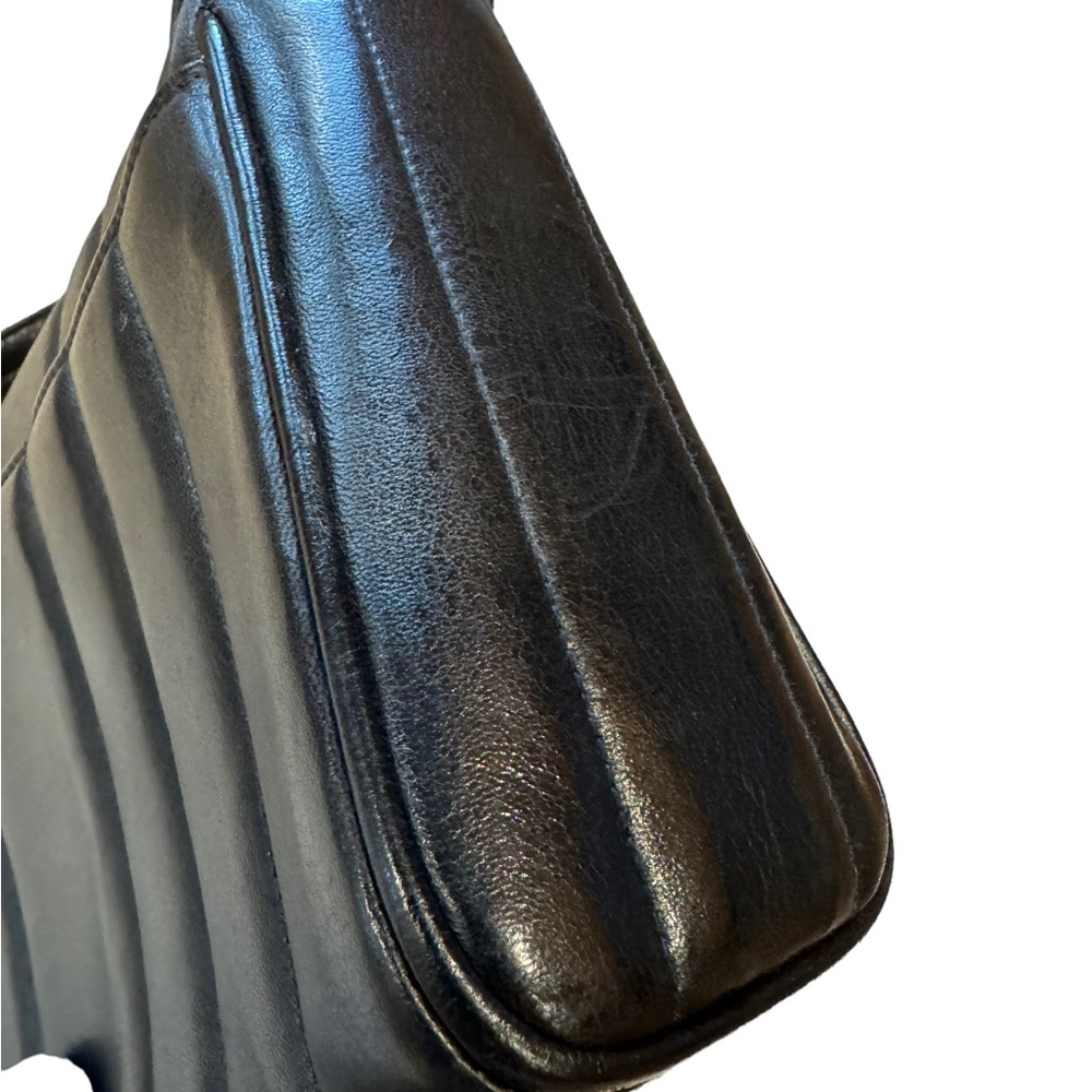 CHANEL Karl Lagerfeld Vertical Chevron Flap Bag CC Lambskin Shoulder Bag Black - Picture 8 of 16